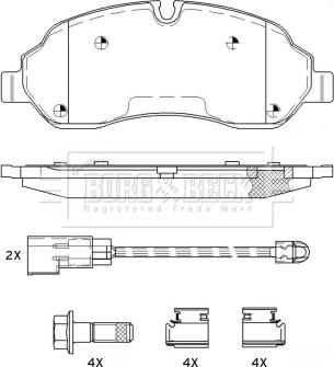 Borg & Beck BBP2514 - Bremžu uzliku kompl., Disku bremzes www.autospares.lv