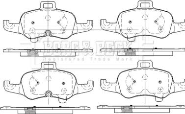 Borg & Beck BBP2589 - Bremžu uzliku kompl., Disku bremzes www.autospares.lv