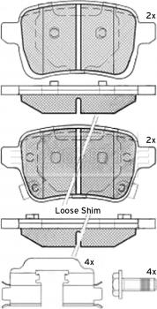 Borg & Beck BBP2536 - Bremžu uzliku kompl., Disku bremzes www.autospares.lv