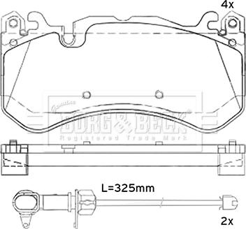 Borg & Beck BBP2532 - Bremžu uzliku kompl., Disku bremzes www.autospares.lv