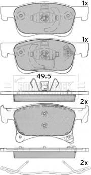 Borg & Beck BBP2537 - Bremžu uzliku kompl., Disku bremzes www.autospares.lv