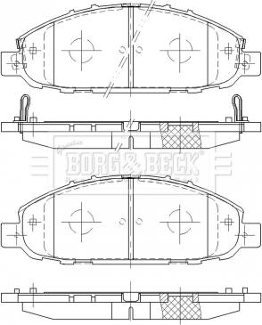 Borg & Beck BBP2522 - Bremžu uzliku kompl., Disku bremzes www.autospares.lv