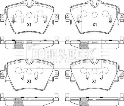 Borg & Beck BBP2527 - Bremžu uzliku kompl., Disku bremzes www.autospares.lv