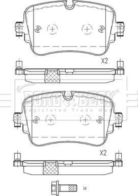 Borg & Beck BBP2574 - Bremžu uzliku kompl., Disku bremzes www.autospares.lv