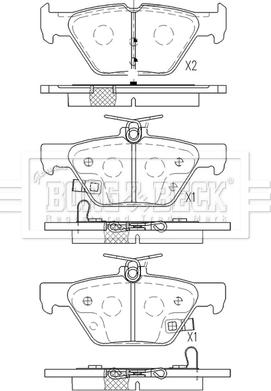 Borg & Beck BBP2571 - Bremžu uzliku kompl., Disku bremzes www.autospares.lv