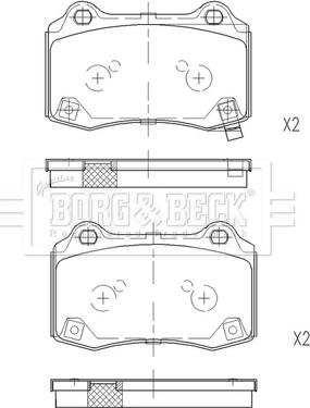 Borg & Beck BBP2649 - Bremžu uzliku kompl., Disku bremzes www.autospares.lv