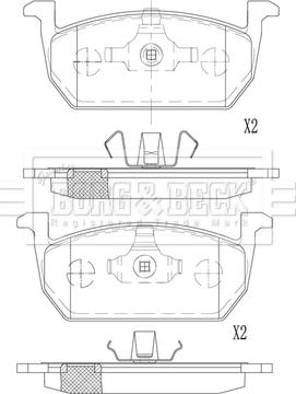 Borg & Beck BBP2648 - Bremžu uzliku kompl., Disku bremzes www.autospares.lv