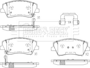 Borg & Beck BBP2658 - Bremžu uzliku kompl., Disku bremzes www.autospares.lv