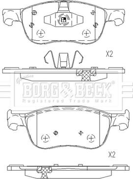 Borg & Beck BBP2665 - Bremžu uzliku kompl., Disku bremzes www.autospares.lv