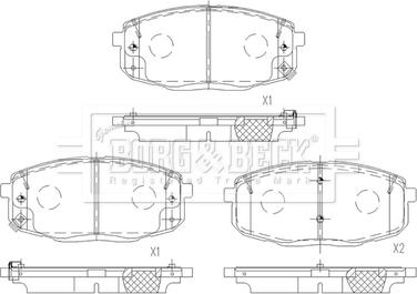 Borg & Beck BBP2667 - Тормозные колодки, дисковые, комплект www.autospares.lv