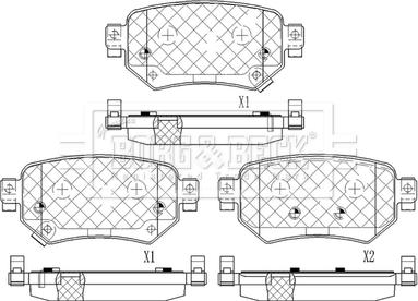 Borg & Beck BBP2601 - Bremžu uzliku kompl., Disku bremzes www.autospares.lv