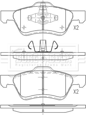 Borg & Beck BBP2608 - Bremžu uzliku kompl., Disku bremzes autospares.lv