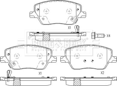 Borg & Beck BBP2603 - Bremžu uzliku kompl., Disku bremzes www.autospares.lv