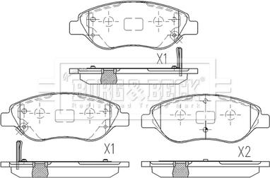 Borg & Beck BBP2615 - Bremžu uzliku kompl., Disku bremzes www.autospares.lv