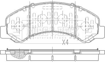 Borg & Beck BBP2611 - Bremžu uzliku kompl., Disku bremzes www.autospares.lv