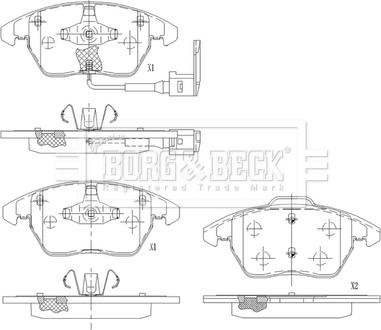 Borg & Beck BBP2686 - Bremžu uzliku kompl., Disku bremzes www.autospares.lv