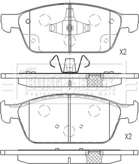 Borg & Beck BBP2628 - Тормозные колодки, дисковые, комплект www.autospares.lv