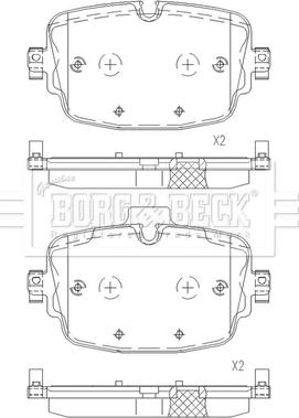 Borg & Beck BBP2674 - Bremžu uzliku kompl., Disku bremzes www.autospares.lv