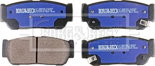 Borg & Beck BBP2018 - Тормозные колодки, дисковые, комплект www.autospares.lv