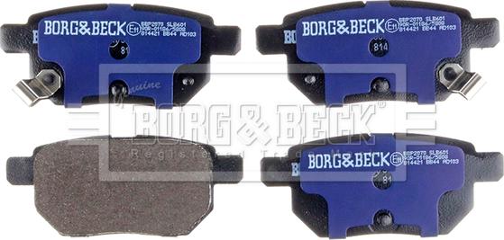 Borg & Beck BBP2070 - Тормозные колодки, дисковые, комплект www.autospares.lv