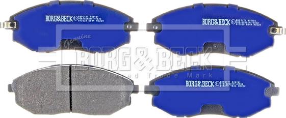 Borg & Beck BBP2171 - Bremžu uzliku kompl., Disku bremzes www.autospares.lv