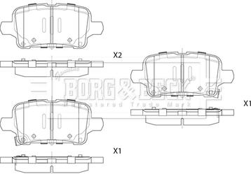 Borg & Beck BBP2896 - Bremžu uzliku kompl., Disku bremzes www.autospares.lv