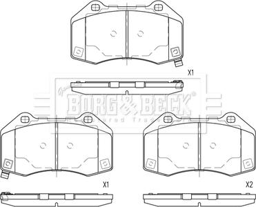 Borg & Beck BBP2841 - Bremžu uzliku kompl., Disku bremzes www.autospares.lv