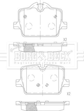 Borg & Beck BBP2862 - Bremžu uzliku kompl., Disku bremzes www.autospares.lv