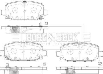 Borg & Beck BBP2805 - Bremžu uzliku kompl., Disku bremzes www.autospares.lv