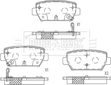 Borg & Beck BBP2818 - Bremžu uzliku kompl., Disku bremzes www.autospares.lv