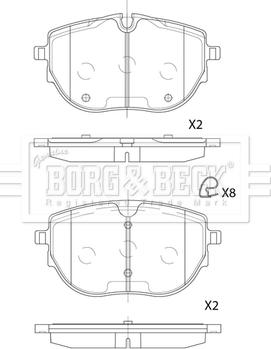 Borg & Beck BBP2881 - Bremžu uzliku kompl., Disku bremzes www.autospares.lv