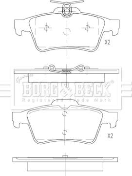 Borg & Beck BBP2883 - Brake Pad Set, disc brake www.autospares.lv