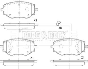 Borg & Beck BBP2887 - Bremžu uzliku kompl., Disku bremzes www.autospares.lv