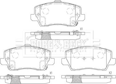 Borg & Beck BBP2832 - Bremžu uzliku kompl., Disku bremzes www.autospares.lv