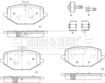 Borg & Beck BBP2874 - Bremžu uzliku kompl., Disku bremzes www.autospares.lv