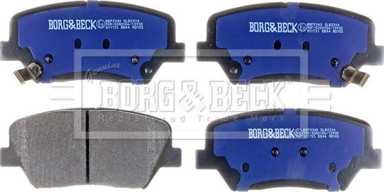 Borg & Beck BBP2340 - Тормозные колодки, дисковые, комплект www.autospares.lv