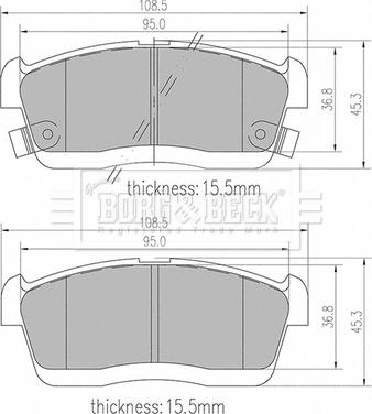 Borg & Beck BBP2384 - Тормозные колодки, дисковые, комплект www.autospares.lv