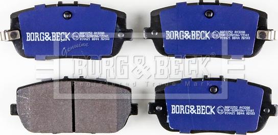 Borg & Beck BBP2252 - Bremžu uzliku kompl., Disku bremzes www.autospares.lv