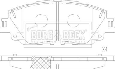 Borg & Beck BBP2714 - Bremžu uzliku kompl., Disku bremzes www.autospares.lv