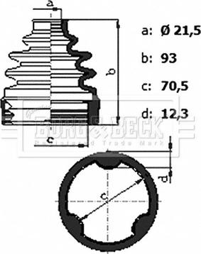 Borg & Beck BCB6441 - Putekļusargs, Piedziņas vārpsta www.autospares.lv