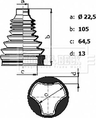 Borg & Beck BCB6434 - Putekļusargs, Piedziņas vārpsta www.autospares.lv