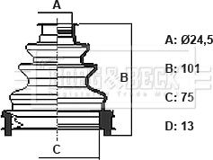 Borg & Beck BCB6425 - Putekļusargs, Piedziņas vārpsta www.autospares.lv