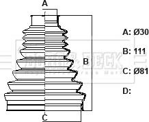 Borg & Beck BCB6428 - Пыльник, приводной вал www.autospares.lv