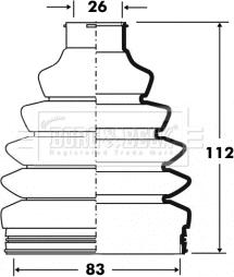 Borg & Beck BCB6080 - Putekļusargs, Piedziņas vārpsta www.autospares.lv