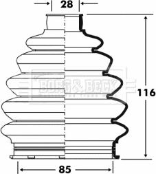 Borg & Beck BCB6083 - Putekļusargs, Piedziņas vārpsta www.autospares.lv