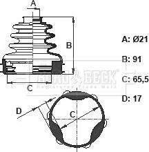 Borg & Beck BCB6108 - Putekļusargs, Piedziņas vārpsta www.autospares.lv