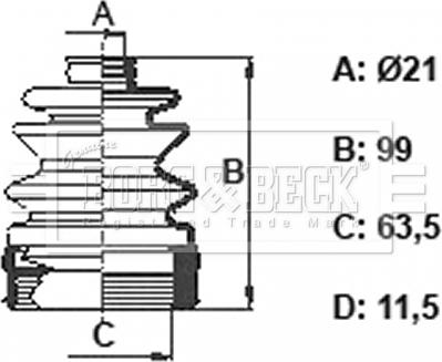 Borg & Beck BCB6394 - Пыльник, приводной вал www.autospares.lv