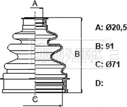 Borg & Beck BCB6349 - Putekļusargs, Piedziņas vārpsta www.autospares.lv