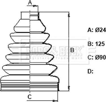 Borg & Beck BCB6344 - Пыльник, приводной вал www.autospares.lv