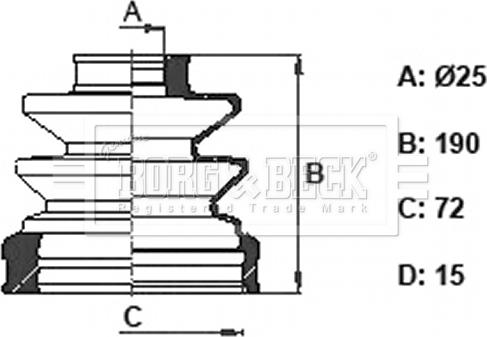 Borg & Beck BCB6348 - Putekļusargs, Piedziņas vārpsta www.autospares.lv